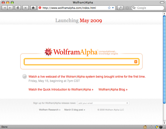 Wolfram|Alpha search engine
